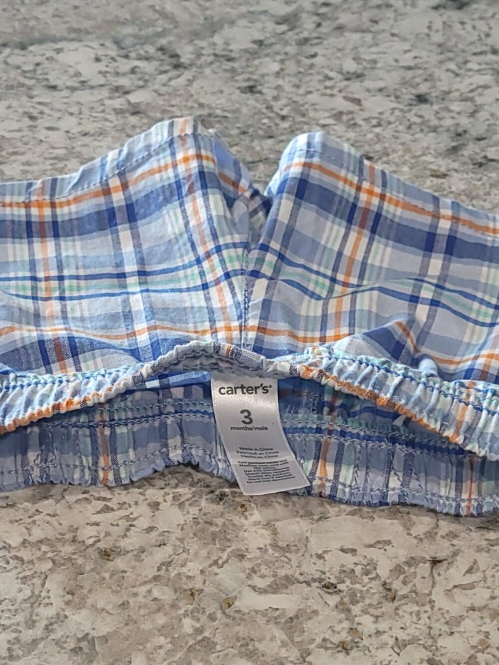 Carter’s Baby Boy 3M Plaid Shorts 2-Pair Bundle Navy Blue Preppy - Picture 9 of 9